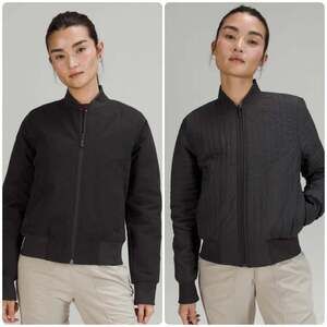 Lululemon Non-Stop Cotton Reversible Quilted Bomber Jacket Water Resistant Sz 4
